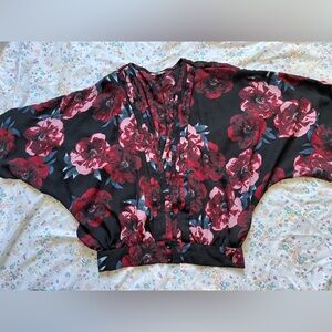 Charlotte Russe Black and Red Floral Top